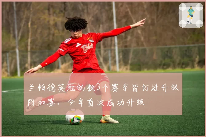 兰帕德英冠执教3个赛季皆打进升级附加赛，今年首次成功升级